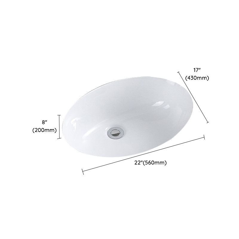 Modern Undermount Vanity Sink Porcelain Shut-Off Valve Included Bathroom Sink Clearhalo 'Bathroom Remodel & Bathroom Fixtures' 'Bathroom Sinks & Faucet Components' 'Bathroom Sinks' 'bathroom_sink' 'Home Improvement' 'home_improvement' 'home_improvement_bathroom_sink' 7362500