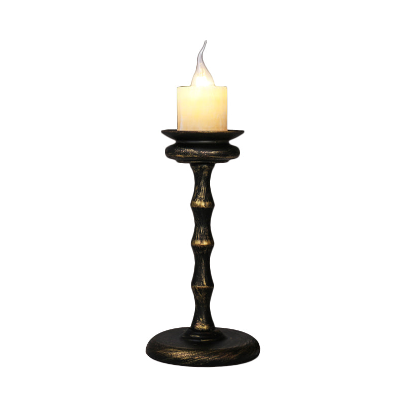 1 Light Desk Light Warehouse Style Candelabra Marble Table Lighting in Brass/Bronze with Metal Column Base Clearhalo 'Lamps' 'Table Lamps' Lighting' 736274