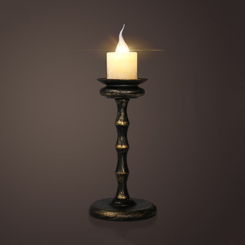 1 Light Desk Light Warehouse Style Candelabra Marble Table Lighting in Brass/Bronze with Metal Column Base Clearhalo 'Lamps' 'Table Lamps' Lighting' 736275