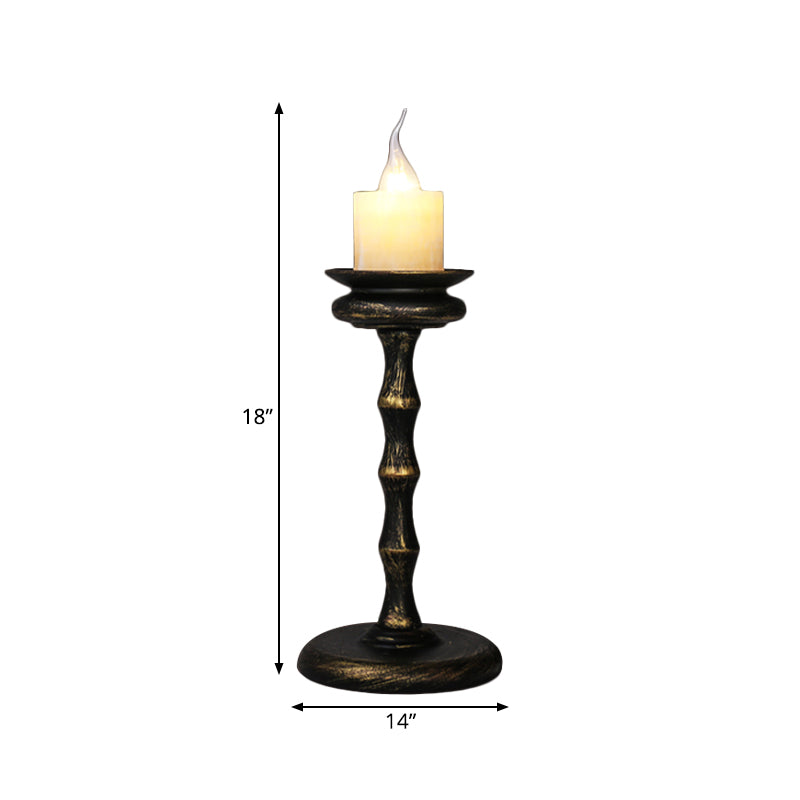 1 Light Desk Light Warehouse Style Candelabra Marble Table Lighting in Brass/Bronze with Metal Column Base Clearhalo 'Lamps' 'Table Lamps' Lighting' 736276