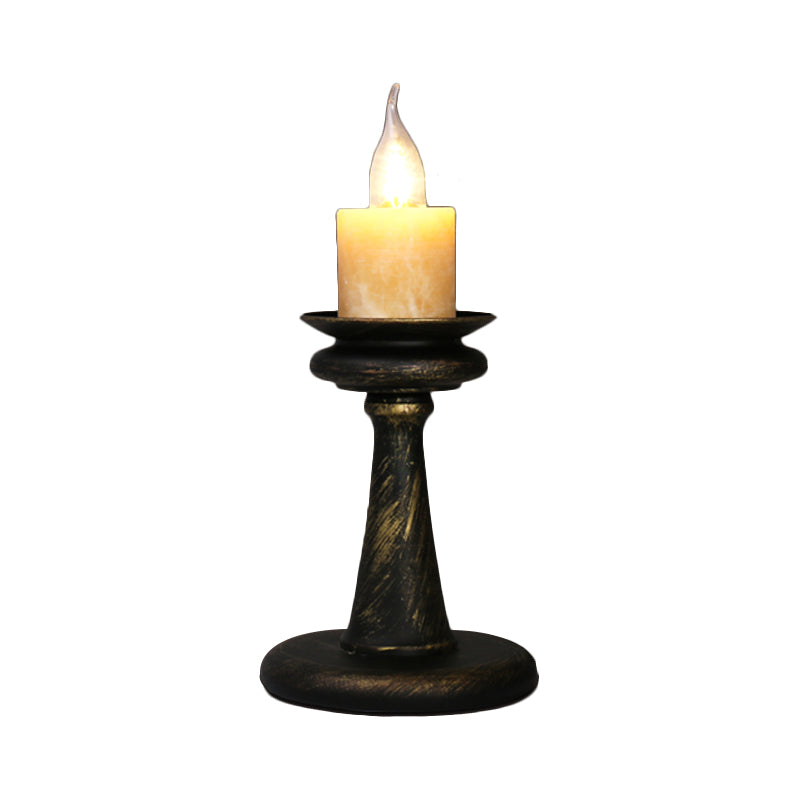 1 Light Desk Light Warehouse Style Candelabra Marble Table Lighting in Brass/Bronze with Metal Column Base Clearhalo 'Lamps' 'Table Lamps' Lighting' 736279