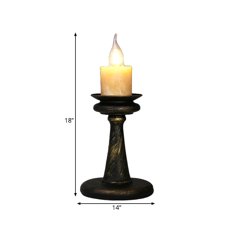 1 Light Desk Light Warehouse Style Candelabra Marble Table Lighting in Brass/Bronze with Metal Column Base Clearhalo 'Lamps' 'Table Lamps' Lighting' 736281