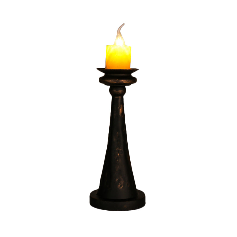 1 Light Desk Light Warehouse Style Candelabra Marble Table Lighting in Brass/Bronze with Metal Column Base Clearhalo 'Lamps' 'Table Lamps' Lighting' 736284