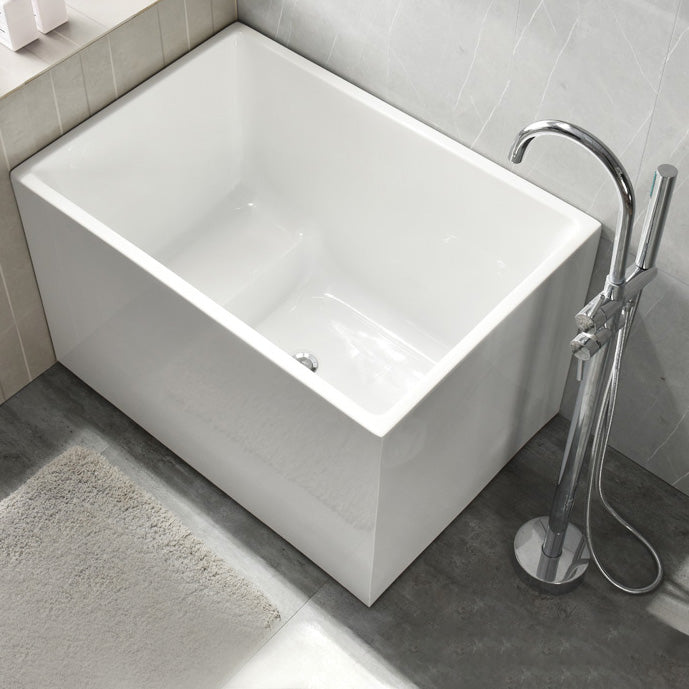 Back to Wall Soaking Bathtub Rectangular Modern Bath Tub (Board not Included) 39"L x 27"W x 25"H With Seat Clearhalo 'Bathroom Remodel & Bathroom Fixtures' 'Bathtubs' 'Home Improvement' 'home_improvement' 'home_improvement_bathtubs' 'Showers & Bathtubs' 7364237