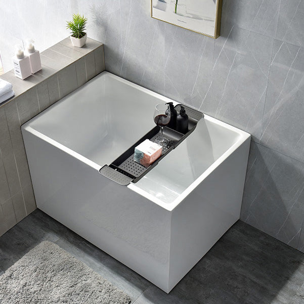 Back to Wall Soaking Bathtub Rectangular Modern Bath Tub (Board not Included) 35"L x 27"W x 25"H Without Seat Clearhalo 'Bathroom Remodel & Bathroom Fixtures' 'Bathtubs' 'Home Improvement' 'home_improvement' 'home_improvement_bathtubs' 'Showers & Bathtubs' 7364240