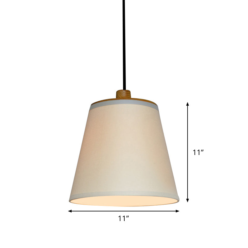 Fabric Barrel Ceiling Hang Fixture Minimalism 1-Light Drop Pendant Lamp in White over Table Clearhalo 'Ceiling Lights' 'Modern Pendants' 'Modern' 'Pendant Lights' 'Pendants' Lighting' 736442