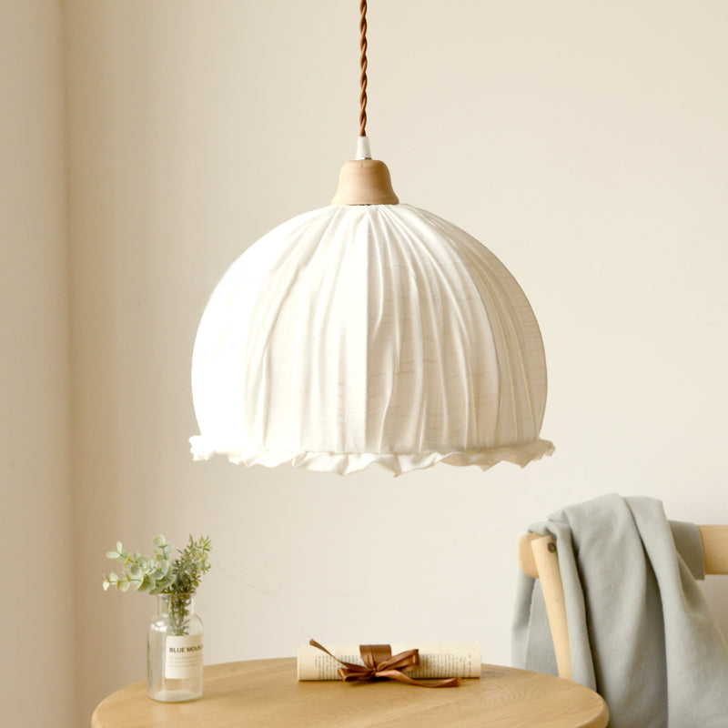 Dome Fabric Suspension Light Modernism 1 Light White Ceiling Pendant Lamp for restaurant White Clearhalo 'Ceiling Lights' 'Modern Pendants' 'Modern' 'Pendant Lights' 'Pendants' Lighting' 736447