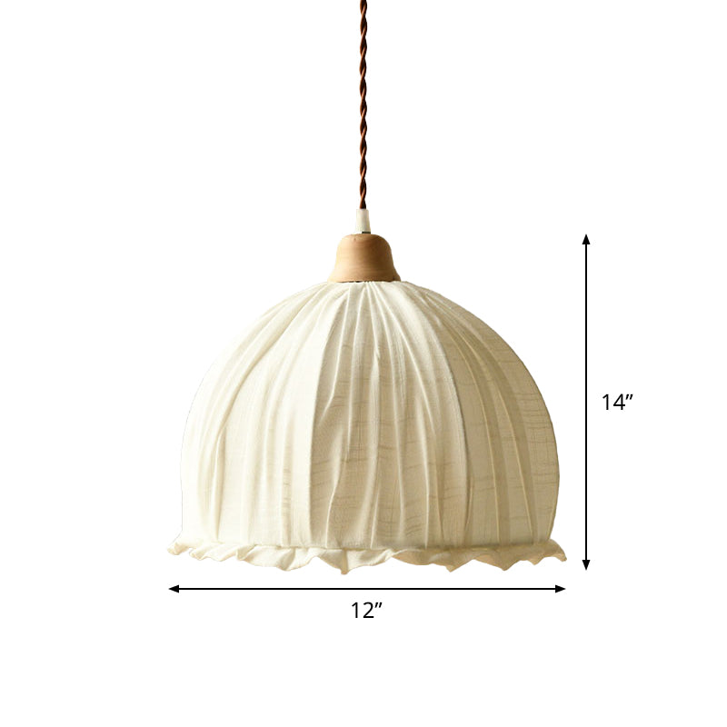 Dome Fabric Suspension Light Modernism 1 Light White Ceiling Pendant Lamp for restaurant Clearhalo 'Ceiling Lights' 'Modern Pendants' 'Modern' 'Pendant Lights' 'Pendants' Lighting' 736450