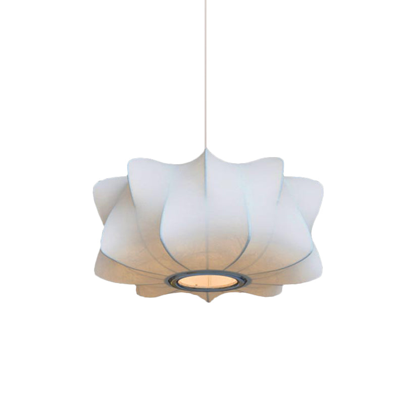 White Propeller Lantern Hanging Light Contemporary 1-Bulb Fabric Pendant Lamp Fixture Clearhalo 'Ceiling Lights' 'Modern Pendants' 'Modern' 'Pendant Lights' 'Pendants' Lighting' 736460