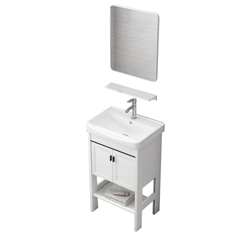 Freestanding Bathroom Sink Vanity Glam Single-Sink Bathroom Vanity Vanity & Faucet & Mirrors 20"L x 14"W x 33"H Clearhalo 'Bathroom Remodel & Bathroom Fixtures' 'Bathroom Vanities' 'bathroom_vanities' 'Home Improvement' 'home_improvement' 'home_improvement_bathroom_vanities' 7365312