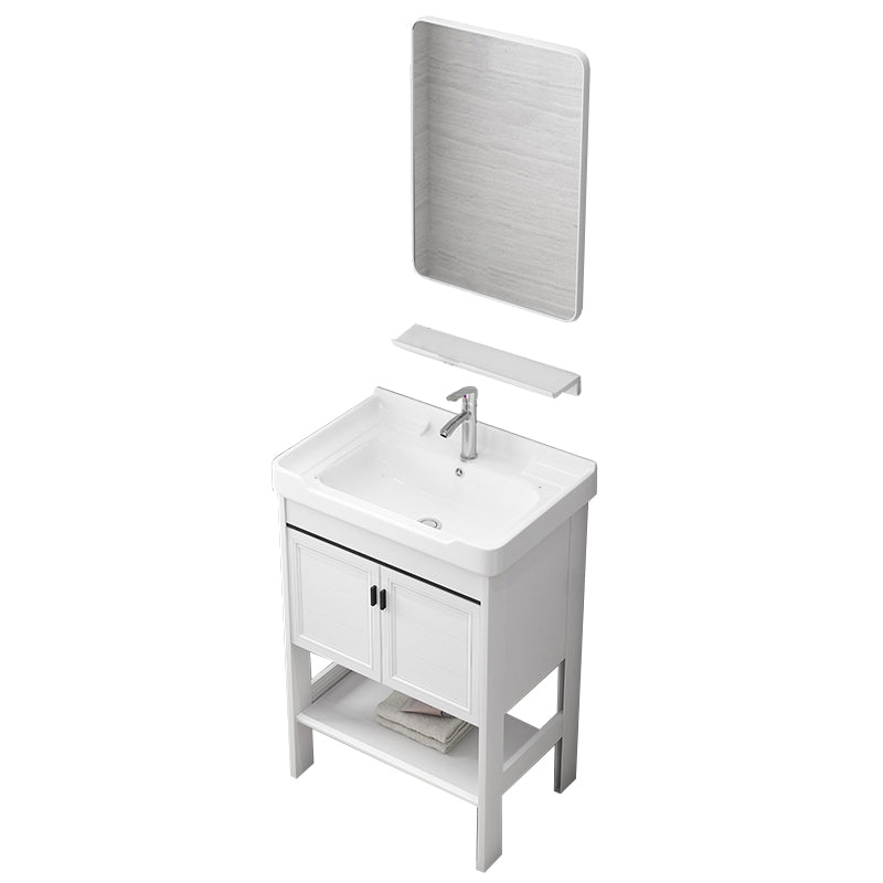 Freestanding Bathroom Sink Vanity Glam Single-Sink Bathroom Vanity Vanity & Faucet & Mirrors 24"L x 16"W x 33"H Clearhalo 'Bathroom Remodel & Bathroom Fixtures' 'Bathroom Vanities' 'bathroom_vanities' 'Home Improvement' 'home_improvement' 'home_improvement_bathroom_vanities' 7365316