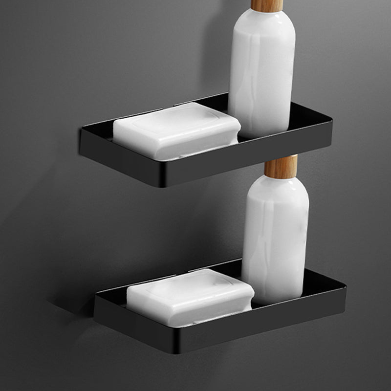 Minimalism Bathroom Set Paper Holder 5 - Piece Bathroom Hardware Set Black 2 Piece Set Rectangle Clearhalo 'Bathroom Hardware Sets' 'Bathroom Hardware' 'Bathroom Remodel & Bathroom Fixtures' 'bathroom_hardware_sets' 'Home Improvement' 'home_improvement' 'home_improvement_bathroom_hardware_sets' 7365396