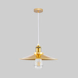 Mid Century Stylish Saucer Hanging Lamp 12/14 Inch Wide 1 Light Metallic Pendant Light in Gold for Bedside Clearhalo 'Art Deco Pendants' 'Cast Iron' 'Ceiling Lights' 'Ceramic' 'Crystal' 'Industrial Pendants' 'Industrial' 'Metal' 'Middle Century Pendants' 'Pendant Lights' 'Pendants' 'Tiffany' Lighting' 73656