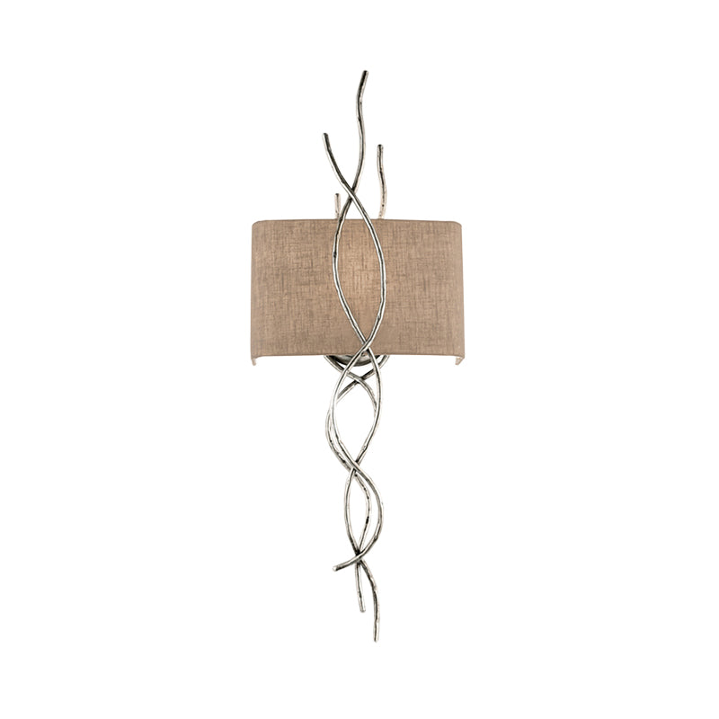 Gold/Silver Branch Wall Mount Light Modern 1 Head Metallic Sconce Lamp with Rectangle Fabric Shade Clearhalo 'Cast Iron' 'Glass' 'Industrial' 'Modern wall lights' 'Modern' 'Tiffany' 'Traditional wall lights' 'Wall Lamps & Sconces' 'Wall Lights' Lighting' 736571