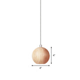 Sphere Wood Drop Pendant Light Simple 1 Head Beige LED Hanging Ceiling Lamp for Study Room Clearhalo 'Ceiling Lights' 'Modern Pendants' 'Modern' 'Pendant Lights' 'Pendants' Lighting' 736597