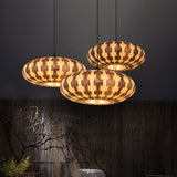 Brown Oval Lantern Ceiling Pendant Light Asia Style 1 Light Wood LED Hanging Lamp Fixture Clearhalo 'Ceiling Lights' 'Pendant Lights' 'Pendants' Lighting' 736634