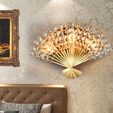 Fan-Shape Wall Sconce Lighting Modern Metal 3-Head Gold Finish Wall Mount Lamp Fixture Gold Clearhalo 'Cast Iron' 'Glass' 'Industrial' 'Modern wall lights' 'Modern' 'Tiffany' 'Traditional wall lights' 'Wall Lamps & Sconces' 'Wall Lights' Lighting' 736694