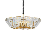 5 Heads Living Room Ceiling Chandelier Contemporary Gold Hanging Light Kit with Bowl Crystal Shade Clearhalo 'Ceiling Lights' 'Chandeliers' 'Modern Chandeliers' 'Modern' Lighting' 736703