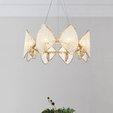 Rhombus Crystal Hanging Chandelier Modernist 8 Heads Gold Finish Loop Suspension Pendant Clearhalo 'Ceiling Lights' 'Chandeliers' 'Modern Chandeliers' 'Modern' Lighting' 736719