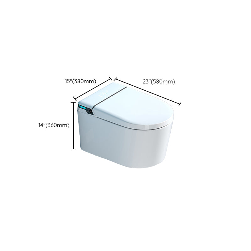 Elongated Smart Wall Mounted Bidet 14.17" H Cotton White Bidet with Unlimited Warm Water Clearhalo 'Bathroom Remodel & Bathroom Fixtures' 'Bidets' 'Home Improvement' 'home_improvement' 'home_improvement_bidets' 'Toilets & Bidets' 7367374