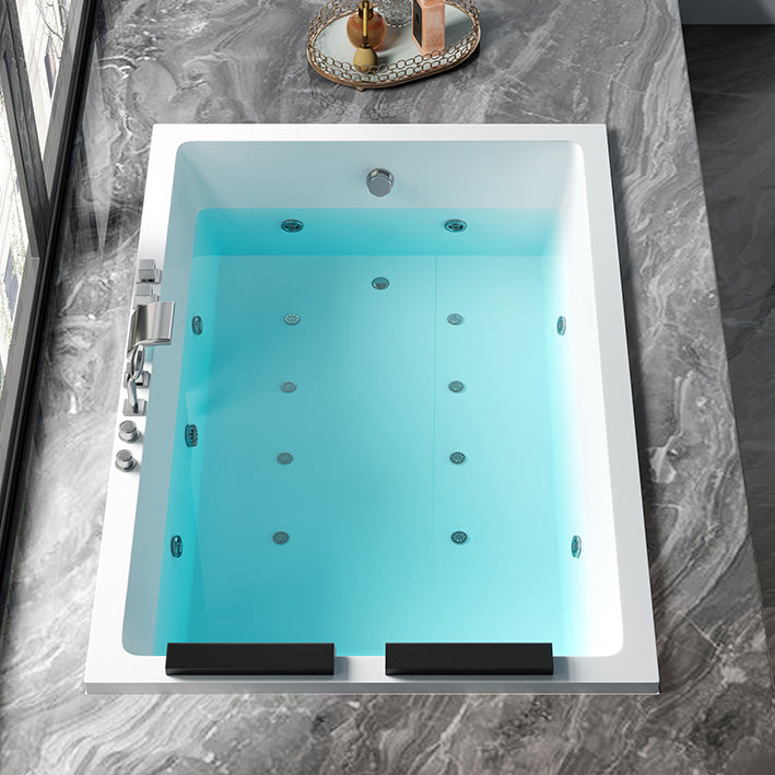 Rectangular White Bath Acrylic Modern Soaking Drop-in Bathtub 67"L x 47"W x 25"H Message & Thermostat & Colored Lights & Smart Board Left Clearhalo 'Bathroom Remodel & Bathroom Fixtures' 'Bathtubs' 'Home Improvement' 'home_improvement' 'home_improvement_bathtubs' 'Showers & Bathtubs' 7368588