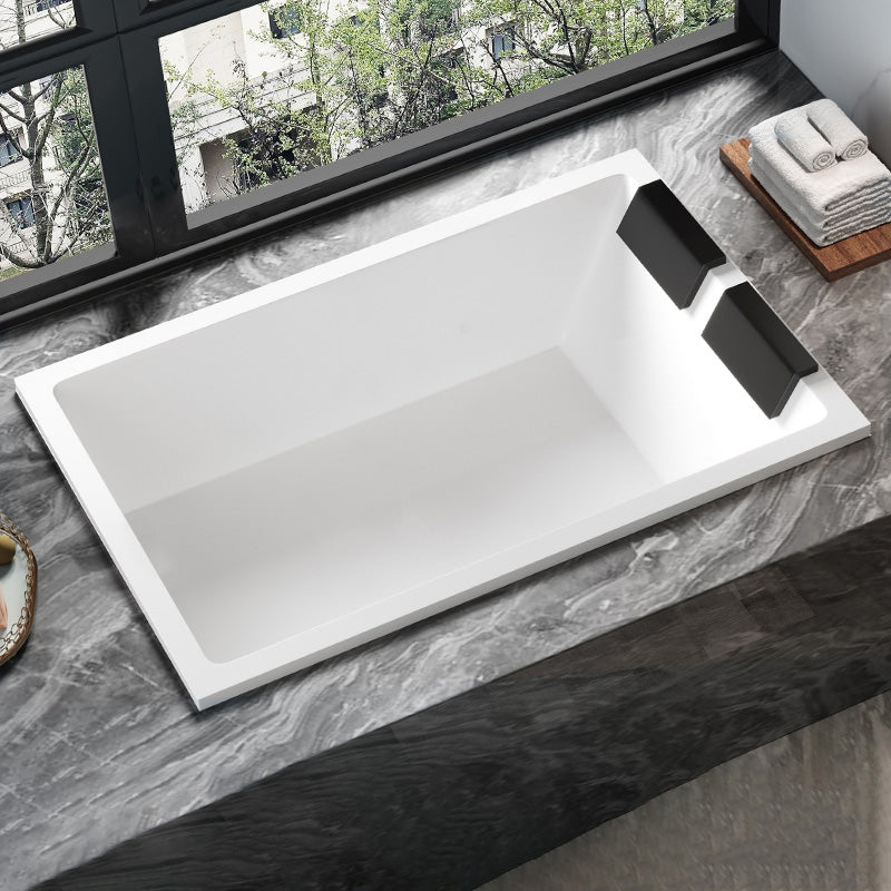 Rectangular White Bath Acrylic Modern Soaking Drop-in Bathtub Massage Not Included Reversible Clearhalo 'Bathroom Remodel & Bathroom Fixtures' 'Bathtubs' 'Home Improvement' 'home_improvement' 'home_improvement_bathtubs' 'Showers & Bathtubs' 7368595