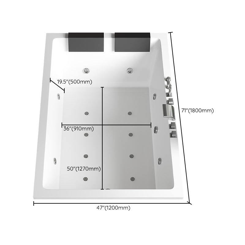 Rectangular White Bath Acrylic Modern Soaking Drop-in Bathtub Clearhalo 'Bathroom Remodel & Bathroom Fixtures' 'Bathtubs' 'Home Improvement' 'home_improvement' 'home_improvement_bathtubs' 'Showers & Bathtubs' 7368610