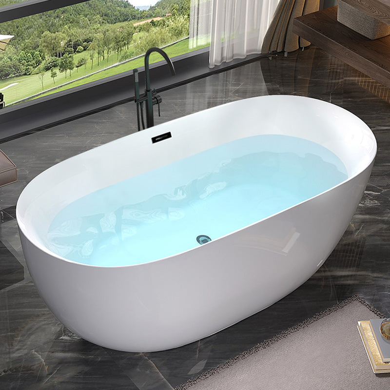 Antique Finish Modern Soaking Bathtub Stand Alone Oval Bath Tub Black Tub with Freestanding Tub Fillers Clearhalo 'Bathroom Remodel & Bathroom Fixtures' 'Bathtubs' 'Home Improvement' 'home_improvement' 'home_improvement_bathtubs' 'Showers & Bathtubs' 7368613