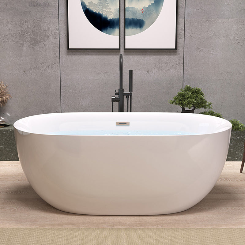 Back to Wall Modern Bathtub Freestanding Acrylic Soaking Bath Black 67"L x 30"W x 24"H Tub with Freestanding Tub Fillers Clearhalo 'Bathroom Remodel & Bathroom Fixtures' 'Bathtubs' 'Home Improvement' 'home_improvement' 'home_improvement_bathtubs' 'Showers & Bathtubs' 7368633