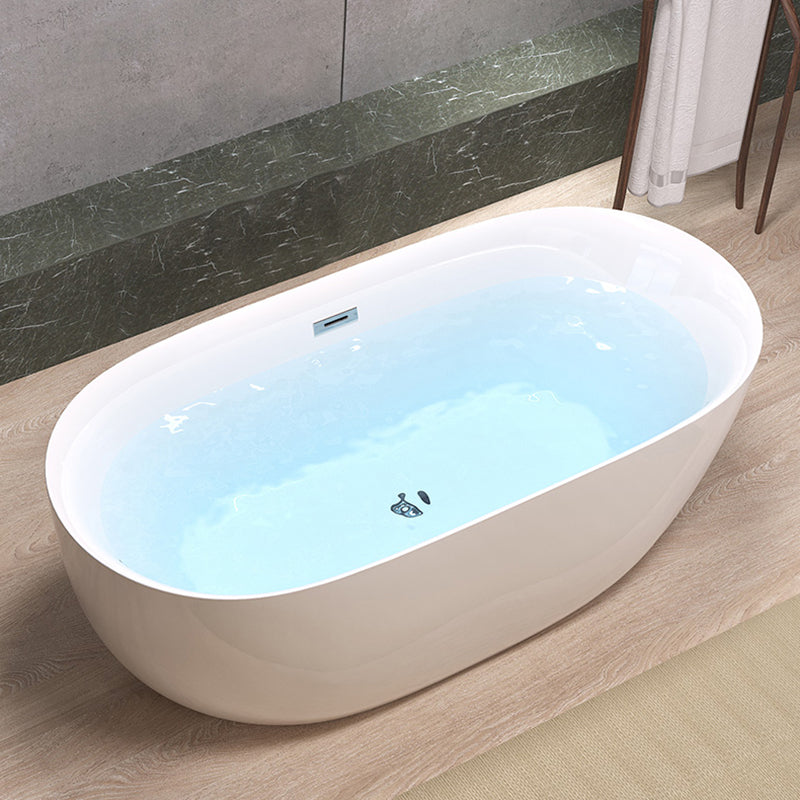 Back to Wall Modern Bathtub Freestanding Acrylic Soaking Bath White Tub Clearhalo 'Bathroom Remodel & Bathroom Fixtures' 'Bathtubs' 'Home Improvement' 'home_improvement' 'home_improvement_bathtubs' 'Showers & Bathtubs' 7368634