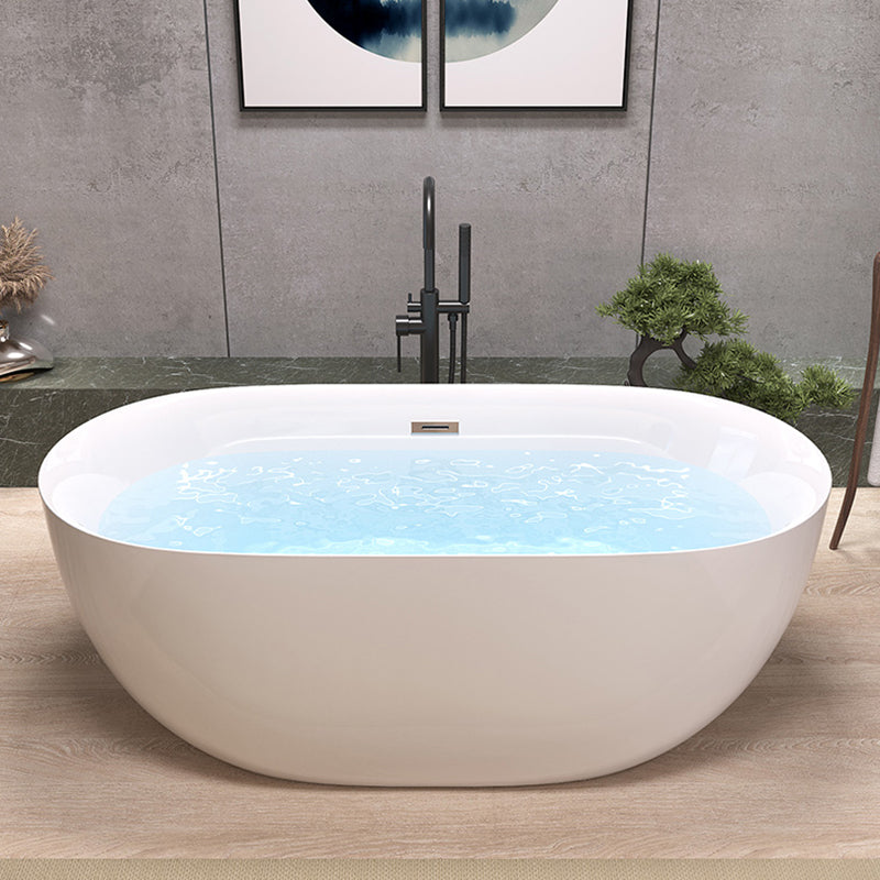 Back to Wall Modern Bathtub Freestanding Acrylic Soaking Bath Black 63"L x 29.5"W x 24"H Tub with Freestanding Tub Fillers Clearhalo 'Bathroom Remodel & Bathroom Fixtures' 'Bathtubs' 'Home Improvement' 'home_improvement' 'home_improvement_bathtubs' 'Showers & Bathtubs' 7368636