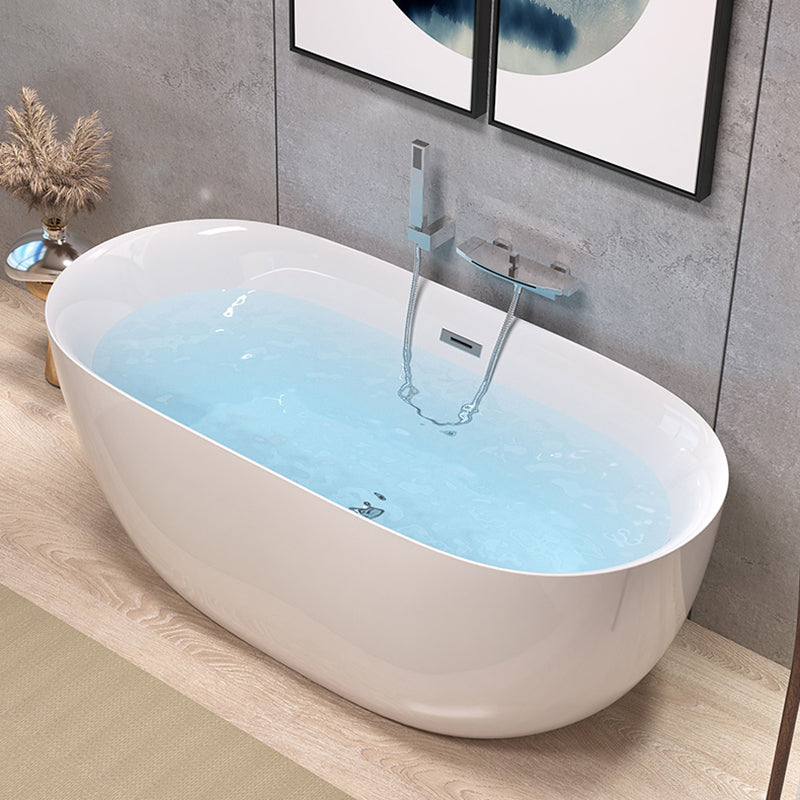 Back to Wall Modern Bathtub Freestanding Acrylic Soaking Bath Silver Tub with Wall Mounted Faucets Clearhalo 'Bathroom Remodel & Bathroom Fixtures' 'Bathtubs' 'Home Improvement' 'home_improvement' 'home_improvement_bathtubs' 'Showers & Bathtubs' 7368649