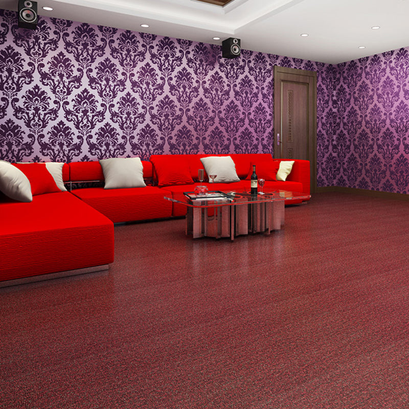 Square Plastic Floor Water Resistant Fabric Look Peel & Stick Floor Tiles Crimson Clearhalo 'Flooring 'Home Improvement' 'home_improvement' 'home_improvement_vinyl_flooring' 'Vinyl Flooring' 'vinyl_flooring' Walls and Ceiling' 7368957