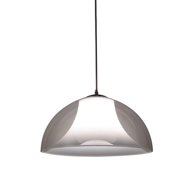 Black Semicircle Drop Pendant Light Simple 1 Bulb Clear Glass Ceiling Suspension Lamp Clearhalo 'Ceiling Lights' 'Glass shade' 'Glass' 'Modern Pendants' 'Modern' 'Pendant Lights' 'Pendants' Lighting' 736970