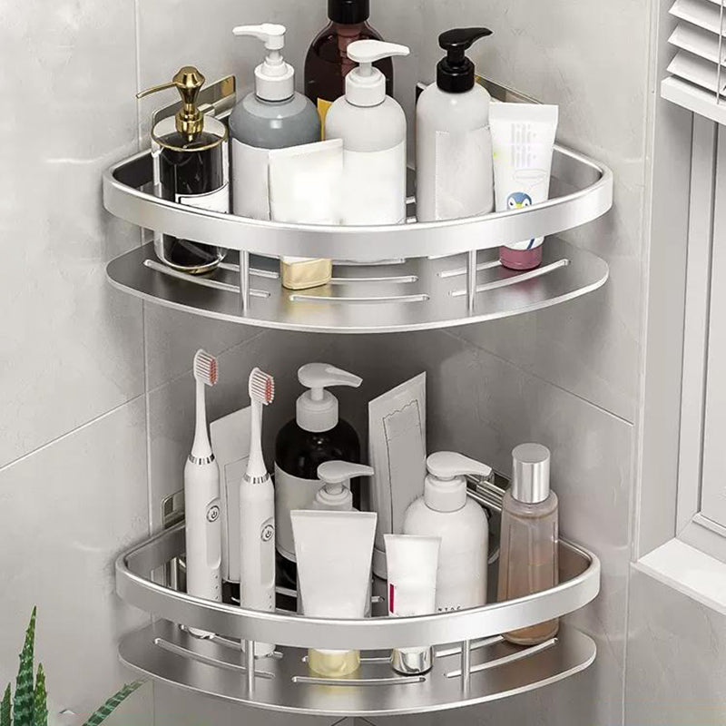 Minimalism Bathroom Hardware Set Silver Bath Shelf Bath Hardware Set Clearhalo 'Bathroom Hardware Sets' 'Bathroom Hardware' 'Bathroom Remodel & Bathroom Fixtures' 'bathroom_hardware_sets' 'Home Improvement' 'home_improvement' 'home_improvement_bathroom_hardware_sets' 7369710