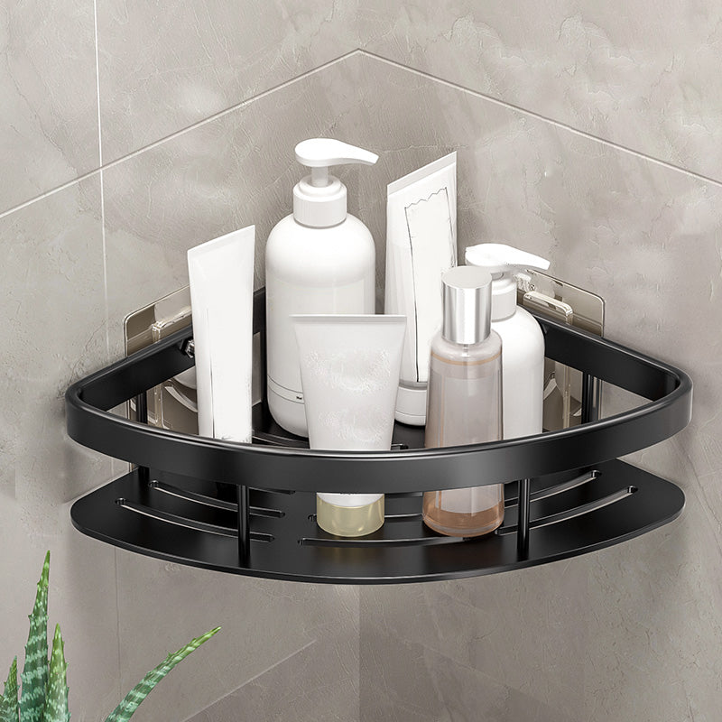 Minimalism Bathroom Hardware Set Silver Bath Shelf Bath Hardware Set 2" Black 1 Piece Clearhalo 'Bathroom Hardware Sets' 'Bathroom Hardware' 'Bathroom Remodel & Bathroom Fixtures' 'bathroom_hardware_sets' 'Home Improvement' 'home_improvement' 'home_improvement_bathroom_hardware_sets' 7369711