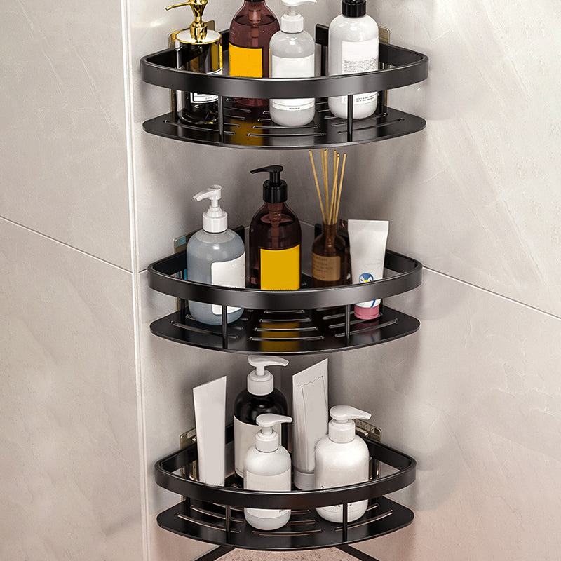 Minimalism Bathroom Hardware Set Silver Bath Shelf Bath Hardware Set 2" Black 3 Piece Set Clearhalo 'Bathroom Hardware Sets' 'Bathroom Hardware' 'Bathroom Remodel & Bathroom Fixtures' 'bathroom_hardware_sets' 'Home Improvement' 'home_improvement' 'home_improvement_bathroom_hardware_sets' 7369714