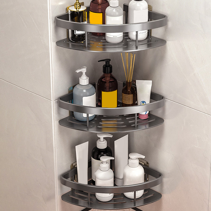 Minimalism Bathroom Hardware Set Silver Bath Shelf Bath Hardware Set 2" Grey 3 Piece Set Clearhalo 'Bathroom Hardware Sets' 'Bathroom Hardware' 'Bathroom Remodel & Bathroom Fixtures' 'bathroom_hardware_sets' 'Home Improvement' 'home_improvement' 'home_improvement_bathroom_hardware_sets' 7369721