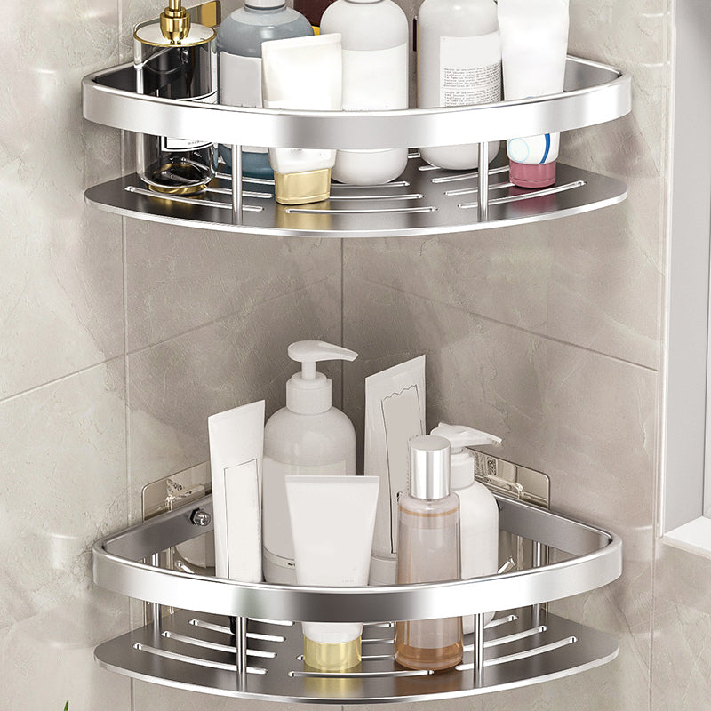 Minimalism Bathroom Hardware Set Silver Bath Shelf Bath Hardware Set 2" Silver 2 Piece Set Clearhalo 'Bathroom Hardware Sets' 'Bathroom Hardware' 'Bathroom Remodel & Bathroom Fixtures' 'bathroom_hardware_sets' 'Home Improvement' 'home_improvement' 'home_improvement_bathroom_hardware_sets' 7369724