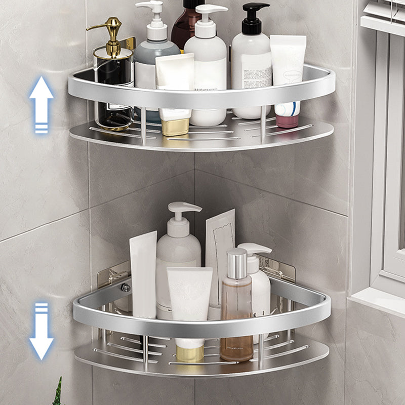 Minimalism Bathroom Hardware Set Silver Bath Shelf Bath Hardware Set Clearhalo 'Bathroom Hardware Sets' 'Bathroom Hardware' 'Bathroom Remodel & Bathroom Fixtures' 'bathroom_hardware_sets' 'Home Improvement' 'home_improvement' 'home_improvement_bathroom_hardware_sets' 7369725