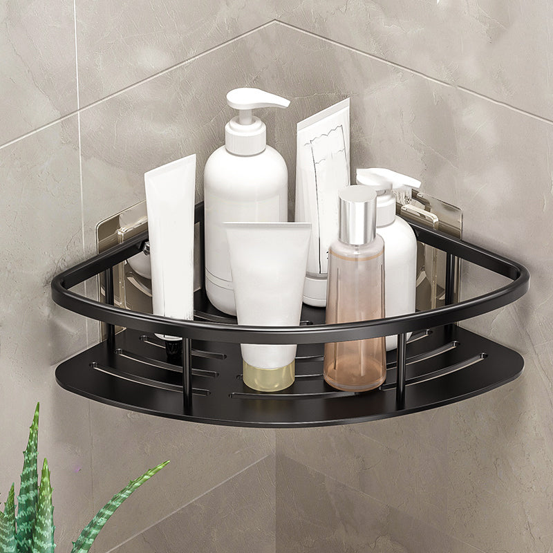 Minimalism Bathroom Hardware Set Silver Bath Shelf Bath Hardware Set 1.5" Black 1 Piece Clearhalo 'Bathroom Hardware Sets' 'Bathroom Hardware' 'Bathroom Remodel & Bathroom Fixtures' 'bathroom_hardware_sets' 'Home Improvement' 'home_improvement' 'home_improvement_bathroom_hardware_sets' 7369729