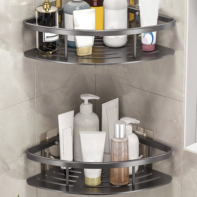 Minimalism Bathroom Hardware Set Silver Bath Shelf Bath Hardware Set 1.5" Grey 2 Piece Set Clearhalo 'Bathroom Hardware Sets' 'Bathroom Hardware' 'Bathroom Remodel & Bathroom Fixtures' 'bathroom_hardware_sets' 'Home Improvement' 'home_improvement' 'home_improvement_bathroom_hardware_sets' 7369733