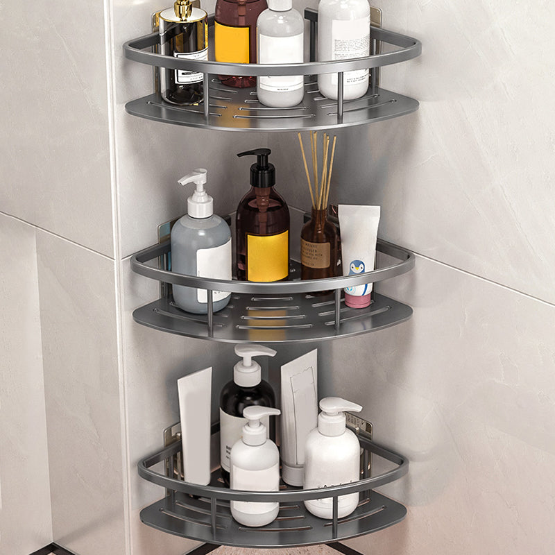 Minimalism Bathroom Hardware Set Silver Bath Shelf Bath Hardware Set 1.5" Grey 3 Piece Set Clearhalo 'Bathroom Hardware Sets' 'Bathroom Hardware' 'Bathroom Remodel & Bathroom Fixtures' 'bathroom_hardware_sets' 'Home Improvement' 'home_improvement' 'home_improvement_bathroom_hardware_sets' 7369734