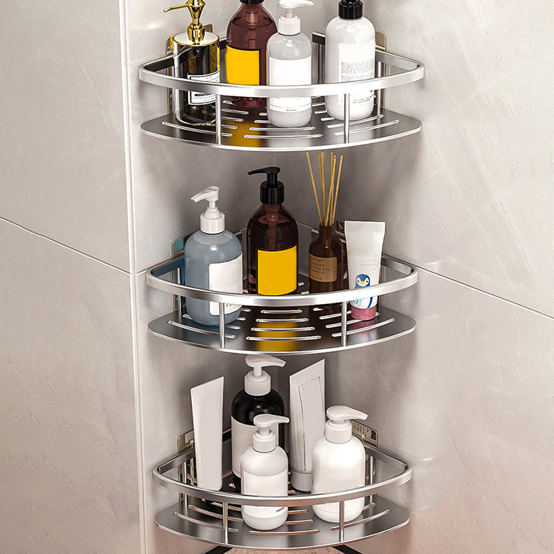 Minimalism Bathroom Hardware Set Silver Bath Shelf Bath Hardware Set 1.5" Silver 3 Piece Set Clearhalo 'Bathroom Hardware Sets' 'Bathroom Hardware' 'Bathroom Remodel & Bathroom Fixtures' 'bathroom_hardware_sets' 'Home Improvement' 'home_improvement' 'home_improvement_bathroom_hardware_sets' 7369737