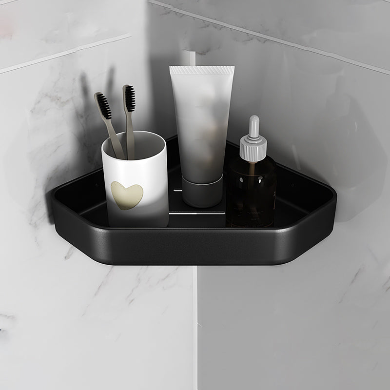 Matte Black Bathroom Set Modern 1/2 - Piece Anti-rust Bath Shelf - Clearhalo