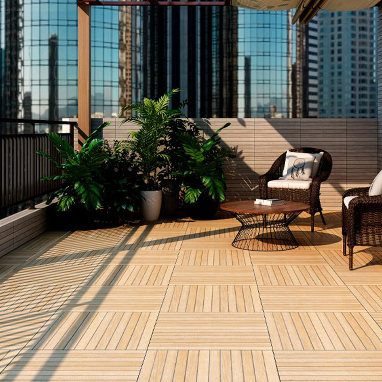 Outdoor Deck Tiles Composite Snapping Stripe Wooden Deck Tiles Brown 200-Piece Set Straight Grain Clearhalo 'Home Improvement' 'home_improvement' 'home_improvement_outdoor_deck_tiles_planks' 'Outdoor Deck Tiles & Planks' 'Outdoor Flooring & Tile' 'Outdoor Remodel' 'outdoor_deck_tiles_planks' 7370518