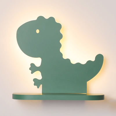 Cartoon Lovely Pattern Wall Light Acrylic LED Sconce Light with Shelf for Boys Girls Bedroom Green A Clearhalo 'Wall Lamps & Sconces' 'Wall Lights' Lighting' 73724