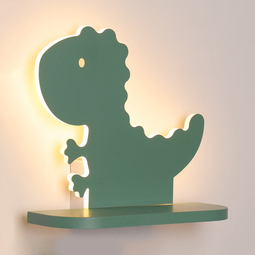 Cartoon Lovely Pattern Wall Light Acrylic LED Sconce Light with Shelf for Boys Girls Bedroom Clearhalo 'Wall Lamps & Sconces' 'Wall Lights' Lighting' 73725