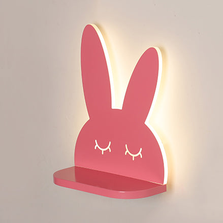 Cartoon Lovely Pattern Wall Light Acrylic LED Sconce Light with Shelf for Boys Girls Bedroom Red D Clearhalo 'Wall Lamps & Sconces' 'Wall Lights' Lighting' 73732