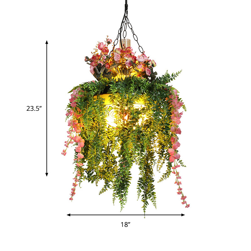 4-Head Frosted Glass Ceiling Chandelier Industrial Green Dome Shade Restaurant Plant Pendant Lamp Clearhalo 'Cast Iron' 'Ceiling Lights' 'Chandeliers' 'Industrial Chandeliers' 'Industrial' 'Metal' 'Middle Century Chandeliers' 'Rustic Chandeliers' 'Tiffany' Lighting' 737364